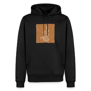 « Snake », design de ligne boho, série « Desert » - Sweat à capuche Premium bio Homme - noir - Devant - Nico (187cm)