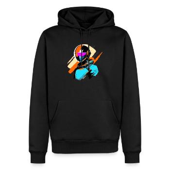 Raumfahrer - Männer Premium Bio Hoodie - Schwarz - Vorne - Nico (187cm)