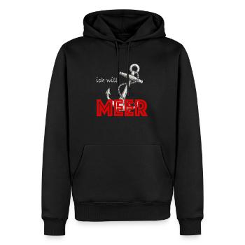 Ich will meer - Männer Premium Bio Hoodie - Schwarz - Vorne - Nico (187cm)