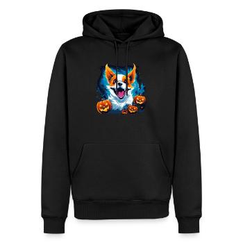 Corgi Halloween Geist - Männer Premium Bio Hoodie - Schwarz - Vorne - Nico (187cm)