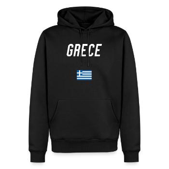 grece - Sweat à capuche Premium bio Homme - noir - Devant - Nico (187cm)