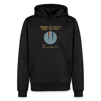 Werde ich heute Bier trinken - Männer Premium Bio Hoodie - Schwarz - Vorne - Nico (187cm)