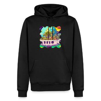 Forêt alimentaire sur un vaisseau spatial basé sur l’énergie végétale - Sweat à capuche Premium bio Homme - noir - Devant - Nico (187cm)