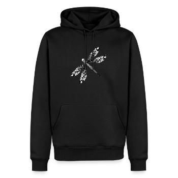 Libellule - Sweat à capuche Premium bio Homme - noir - Devant - Nico (187cm)