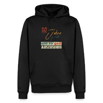 30 Jahre gereift - Männer Premium Bio Hoodie - Schwarz - Vorne - Nico (187cm)