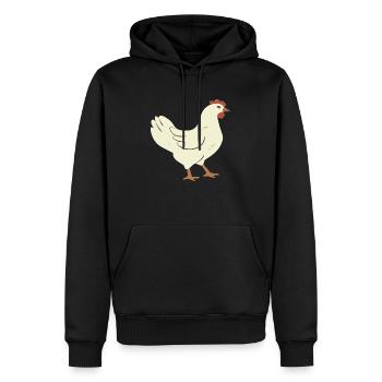 Henne - Männer Premium Bio Hoodie - Schwarz - Vorne - Nico (187cm)