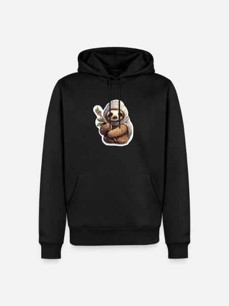 winter sloth - Men’s Premium Organic Hoodie - black