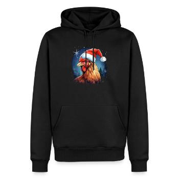 Hahn & Hennen Design für Bauern &Landwirte - Männer Premium Bio Hoodie - Schwarz - Vorne - Nico (187cm)