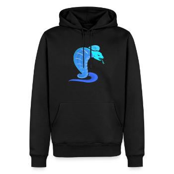 Cobra Logo - Sweat à capuche Premium bio Homme - noir - Devant - Nico (187cm)