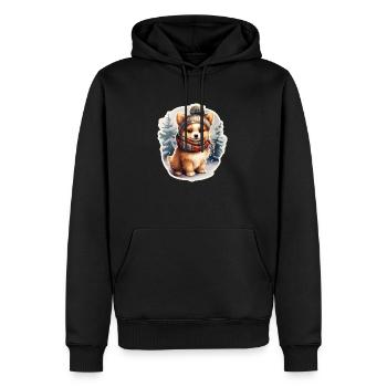 Le meilleur ami de l’homme en hiver - Sweat à capuche Premium bio Homme - noir - Devant - Nico (187cm)