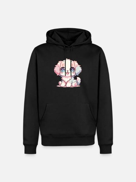 Kawaii Dog - Men’s Premium Organic Hoodie - black