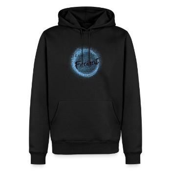 Team Freiheit - positives Denken - Männer Premium Bio Hoodie - Schwarz - Vorne - Nico (187cm)