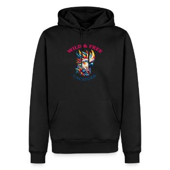 wild free cacatoés - Sweat à capuche Premium bio Homme - noir - Devant - Nico (187cm)