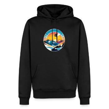snowboard neige et ski - Sweat à capuche Premium bio Homme - noir - Devant - Nico (187cm)