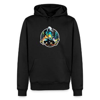quad et tout terrain - Sweat à capuche Premium bio Homme - noir - Devant - Nico (187cm)