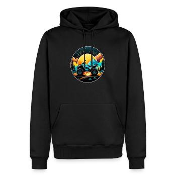 quad et tout terrain - Sweat à capuche Premium bio Homme - noir - Devant - Nico (187cm)
