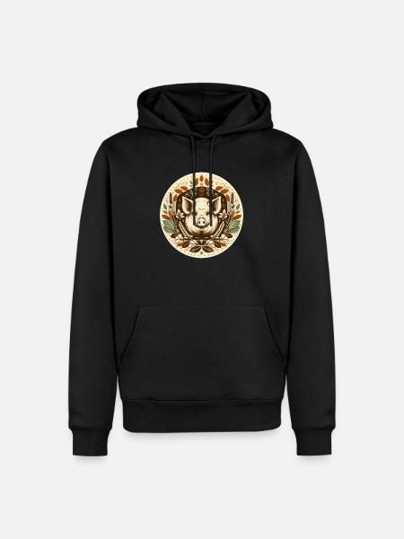 Schwein - Männer Premium Bio Hoodie - Schwarz
