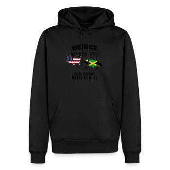 Distanz bedeutet so wenig, wenn jemand viel bedeutet - Männer Premium Bio Hoodie - Schwarz - Vorne - Nico (187cm)