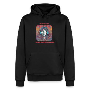 C’est moi quand j’écoute de la musique - Sweat à capuche Premium bio Homme - noir - Devant - Nico (187cm)