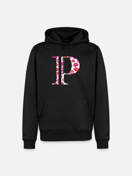 Letter p kisses - Men’s Premium Organic Hoodie - black