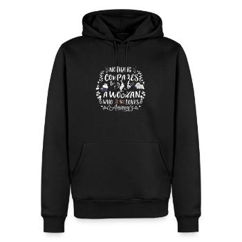 Rien n’est comparable à une femme qui aime les animaux - Sweat à capuche Premium bio Homme - noir - Devant - Nico (187cm)