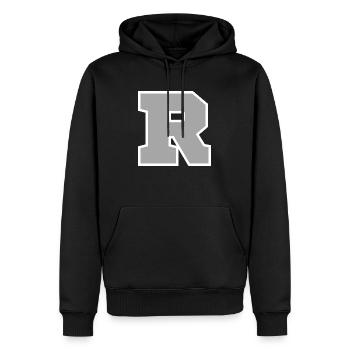 Lettre r sport - Sweat à capuche Premium bio Homme - noir - Devant - Nico (187cm)