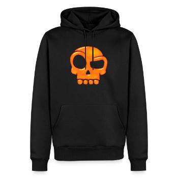 Crâne de verre ardent - Sweat à capuche Premium bio Homme - noir - Devant - Nico (187cm)