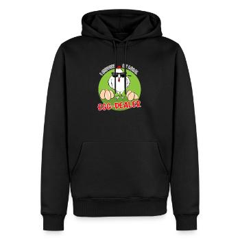 I support my local egg dealer grün - Männer Premium Bio Hoodie - Schwarz - Vorne - Nico (187cm)