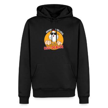 Merch für Eierverkäufer - Support Your EGG Dealer - Männer Premium Bio Hoodie - Schwarz - Vorne - Nico (187cm)
