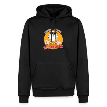 I support my local egg dealer orange - Männer Premium Bio Hoodie - Schwarz - Vorne - Nico (187cm)