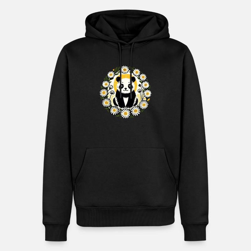 Großer Panda - Männer Premium Bio Hoodie - Schwarz