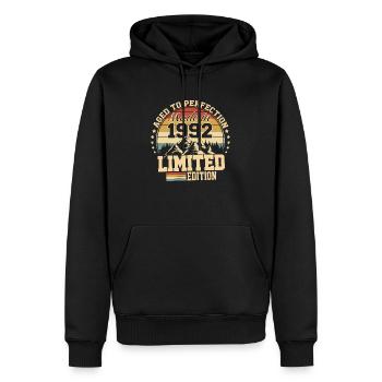 1992 Geburtstag 1992 Jahrgang 1992 Geburtstag - Männer Premium Bio Hoodie - Schwarz - Vorne - Nico (187cm)