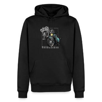 Schwalbe Tuning (türkis / Rost) // Illustration - Männer Premium Bio Hoodie - Schwarz - Vorne - Nico (187cm)