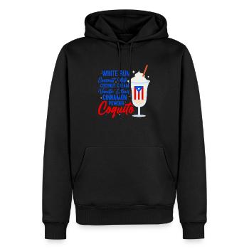 Recette de Coquito Boisson au rhum à la noix de Porto Rico - Sweat à capuche Premium bio Homme - noir - Devant - Nico (187cm)