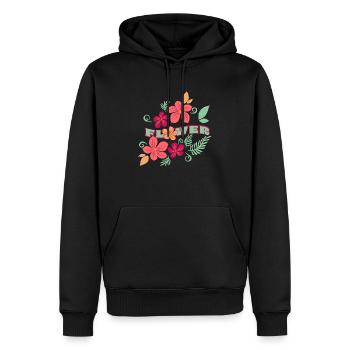 Flower - Sweat à capuche Premium bio Homme - noir - Devant - Nico (187cm)