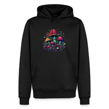 Magic Mushrooms Art Print - Männer Premium Bio Hoodie - Schwarz - Vorne - Nico (187cm)