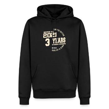 2021 Vintage né Vintage cadeau d’anniversaire - Sweat à capuche Premium bio Homme - noir - Devant - Nico (187cm)
