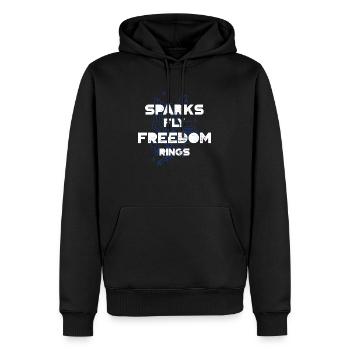 Sparks Fly Freedom Rings Independence Day - Männer Premium Bio Hoodie - Schwarz - Vorne - Nico (187cm)