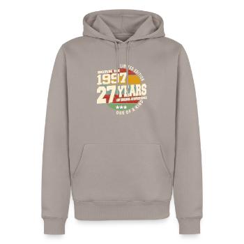 1997 Vintage Retro Classique 27 ans - Sweat à capuche Premium bio Homme - taupe - Devant - Nico (187cm)
