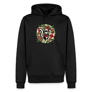 Mouffette de Noël - Sweat à capuche Premium bio Homme - noir - Devant - Nico (187cm)