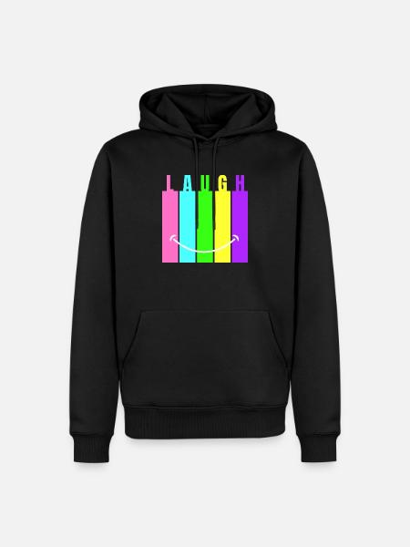 Neon Laugh - Men’s Premium Organic Hoodie - black