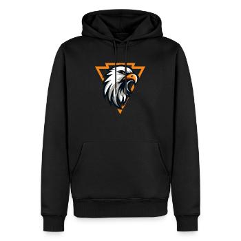 Eagle Head - Men’s Premium Organic Hoodie - black - Front - Nico (187cm)