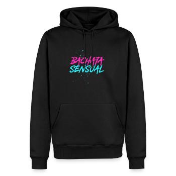 Bachata sensual - Sweat à capuche Premium bio Homme - noir - Devant - Nico (187cm)