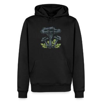 Champignon trompette noir - Sweat à capuche Premium bio Homme - noir - Devant - Nico (187cm)