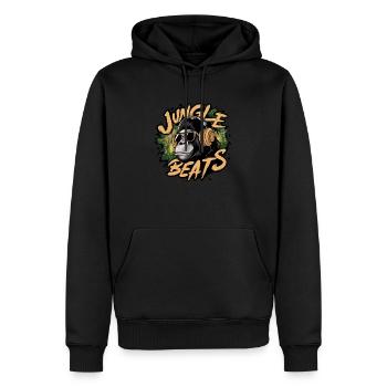 jungle gorille musique - Sweat à capuche Premium bio Homme - noir - Devant - Nico (187cm)