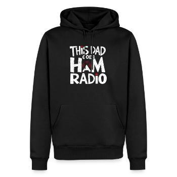Ce papa adore la radio amateur - Sweat à capuche Premium bio Homme - noir - Devant - Nico (187cm)