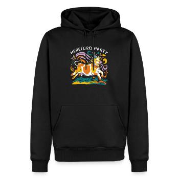 Kuh-Party mit Herefords - Männer Premium Bio Hoodie - Schwarz - Vorne - Nico (187cm)