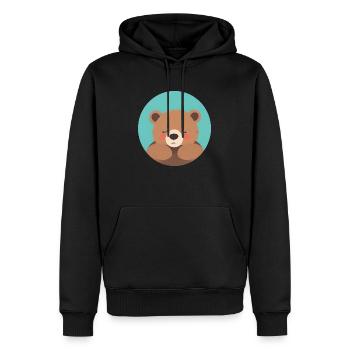 Kuschelfertiger Teddybär mit rosa Wangen - Männer Premium Bio Hoodie - Schwarz - Vorne - Nico (187cm)