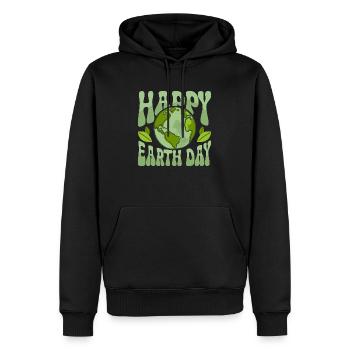 Happy Earth Day Environmental Planet - Männer Premium Bio Hoodie - Schwarz - Vorne - Nico (187cm)