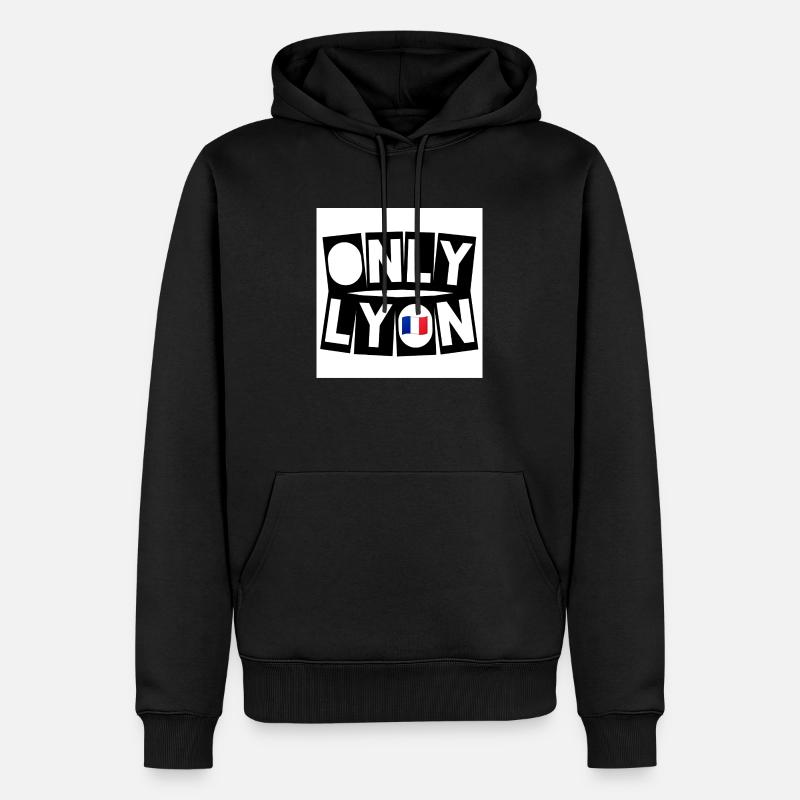 JusteLyon - Sweat à capuche Premium bio Homme - noir